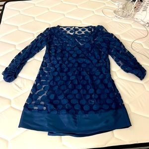 Polka dot laundry long sleeve knee length